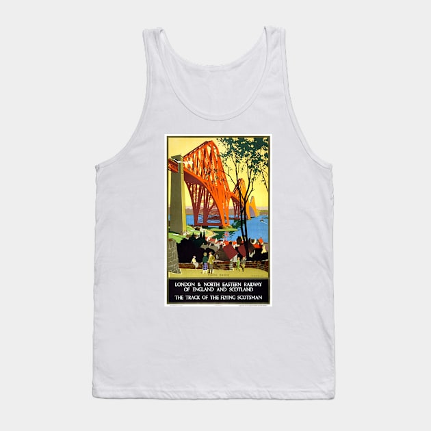 Forth Bridge Scotland Vintage Railway Poster 1928 Tank Top by vintagetreasure